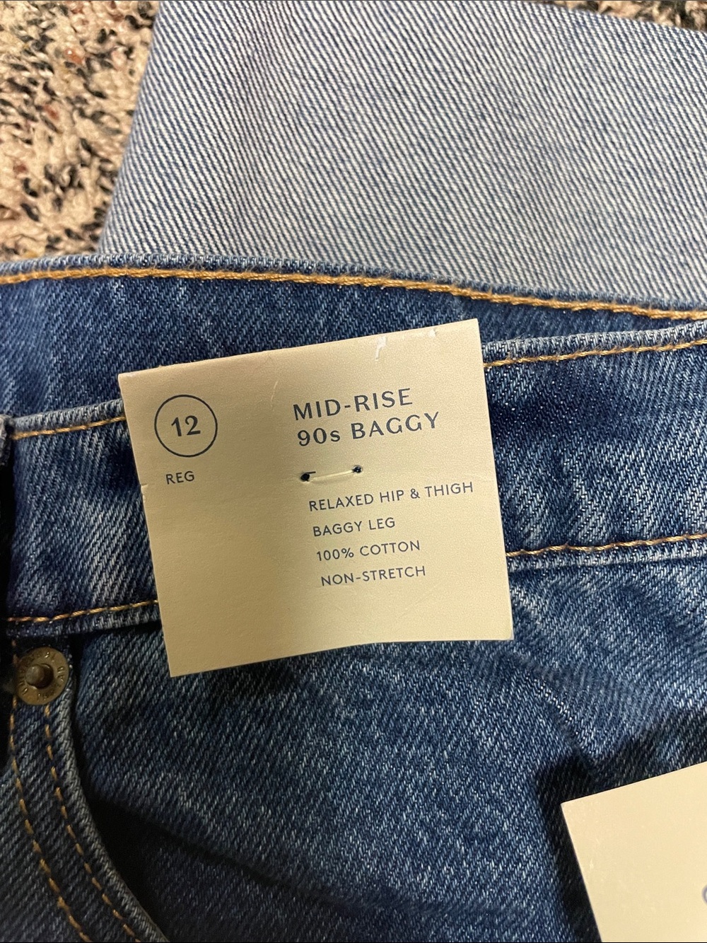 Universal Thread Baggy Cuffed Denim Mid Rise 90’s Blue Jeans Var Sizes | NWT - Picture 6 of 6